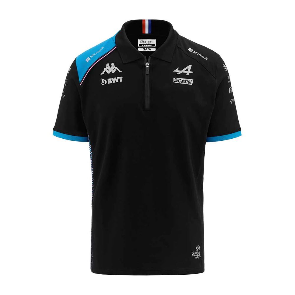 Kappa ACREM ALPINE F1 - Polo Homme black/liquid blue
