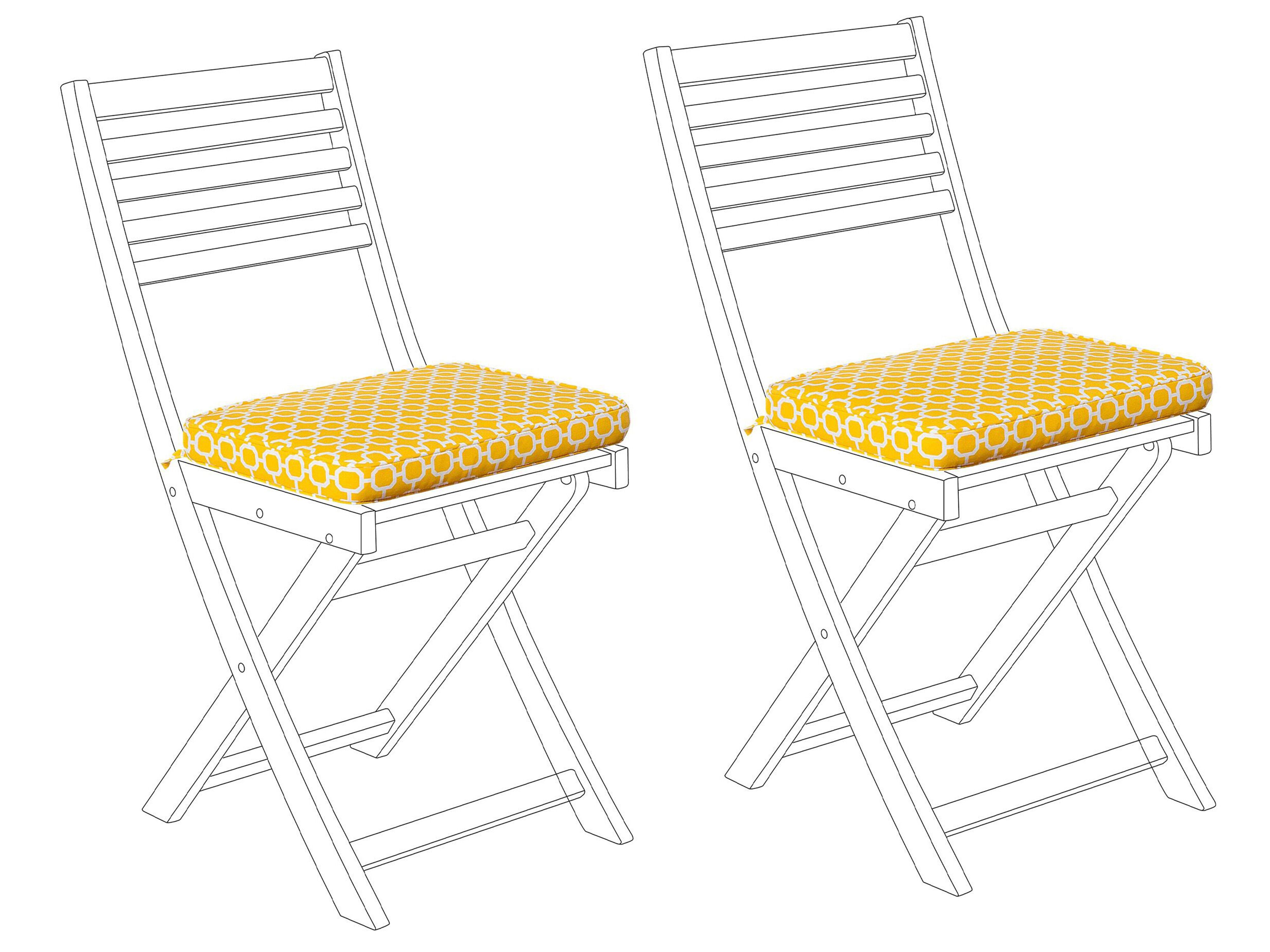 Set van 2 tuinzitkussens FIJI 29 x 38 cm Geel