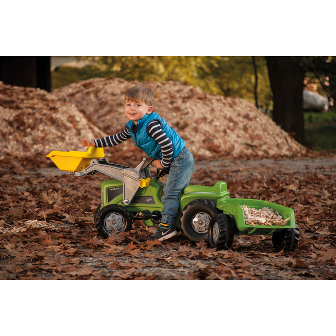 Trettraktor mit Anhänger und Frontlader - rollyKiddy Futura