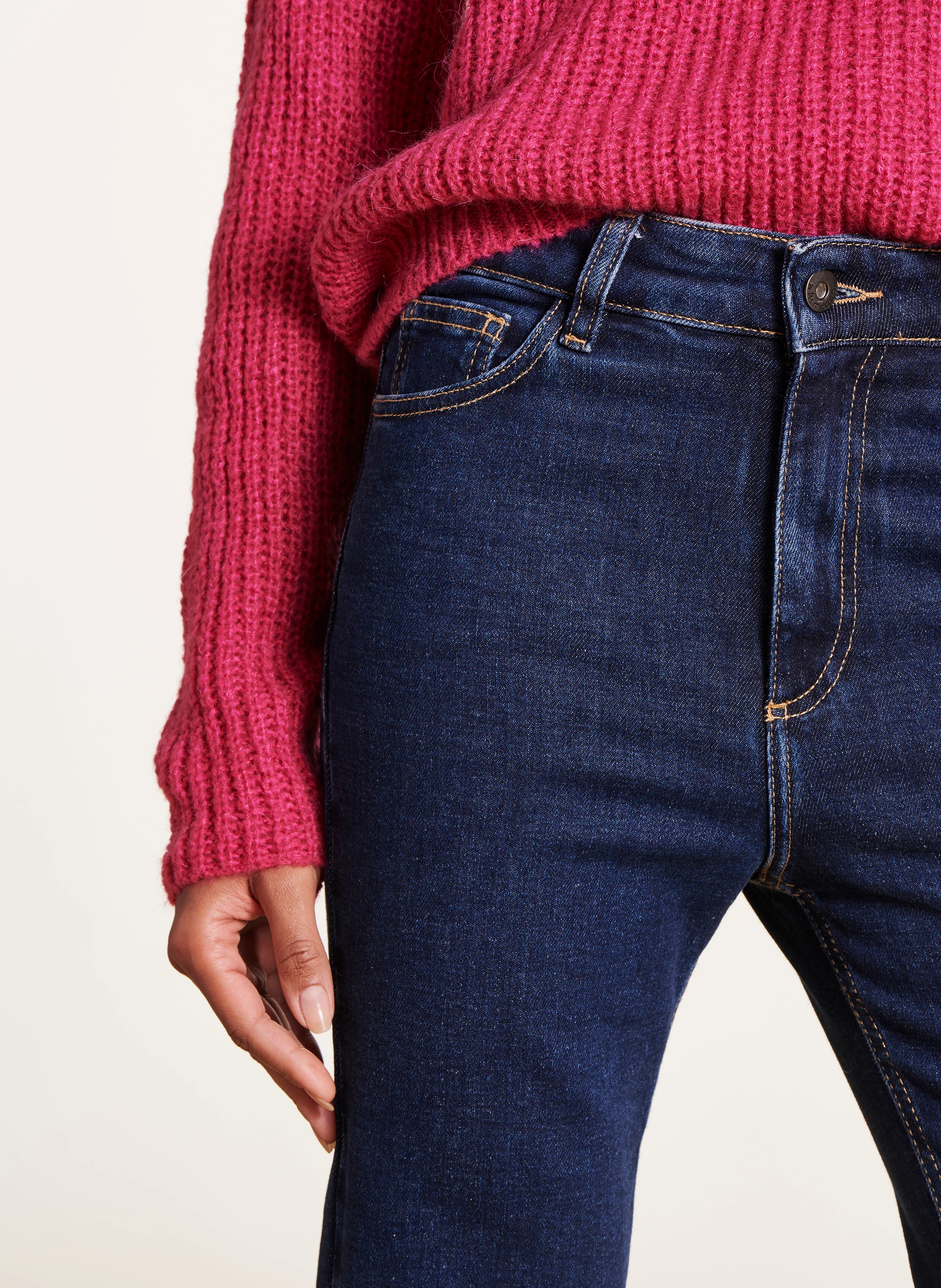 Jean cropped en coton bio | Bleu