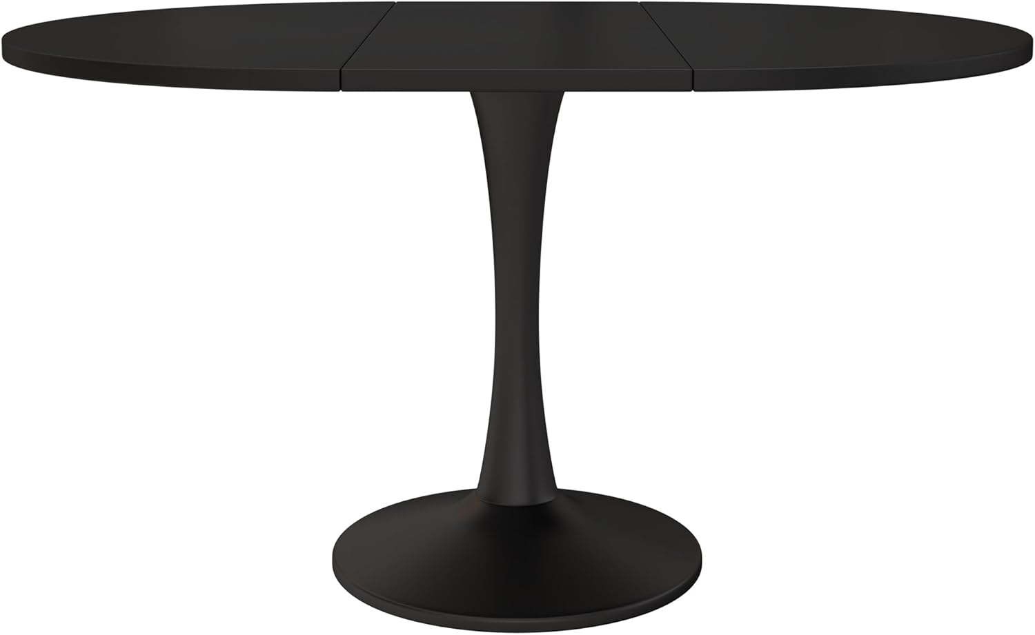 Runder Esstisch ausziehbar 100/140 x 40 x 75 cm, Esszimmertisch/küchentisch für 2-6 Personen, Stilvoller Couchtisch/Holztisch, Runder tisch/ausziehtisch für Küche, Wohnzimmer, Esszimmer (Schwarz) KQ0869076