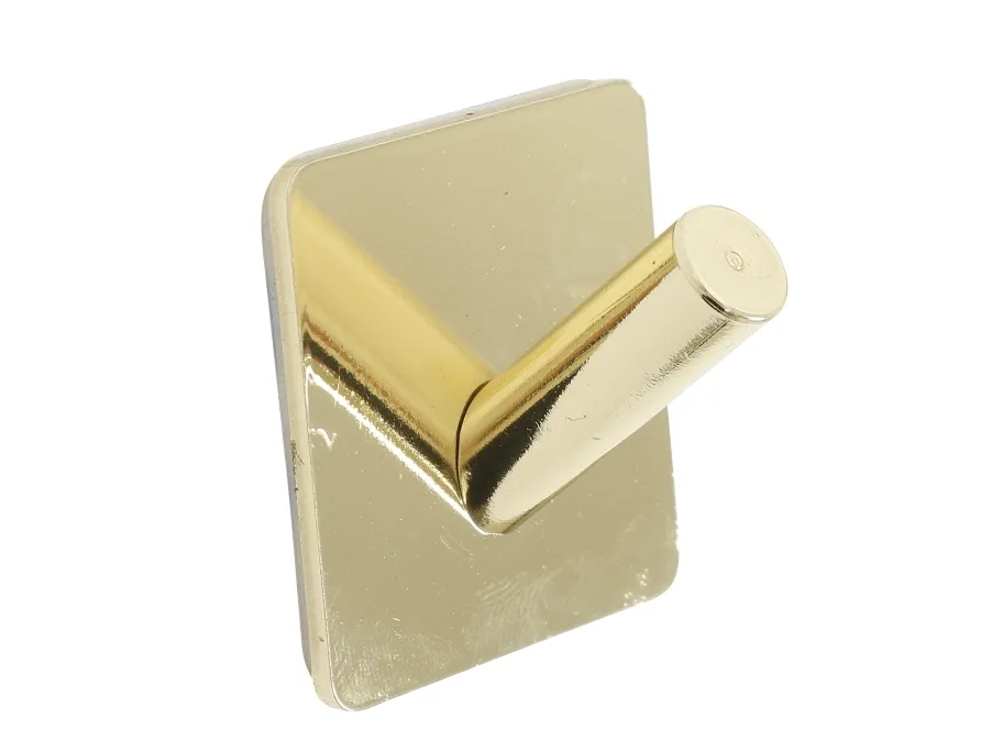 HOME It® selvklæbende enkelt krog i rustfrit stål 4 x 4 cm poleret messing