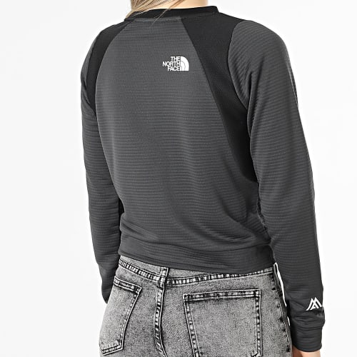 Sweat Crewneck Femme A856A Gris Anthracite Noir
