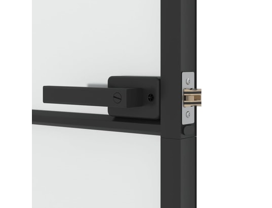 VIDAXL - Porte verre Porte intérieure mince noir 93x201,5 cm verre trempé alumini...