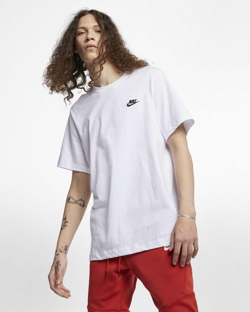 T-shirt Nike Sportswear Club Blanc & Noir pour homme