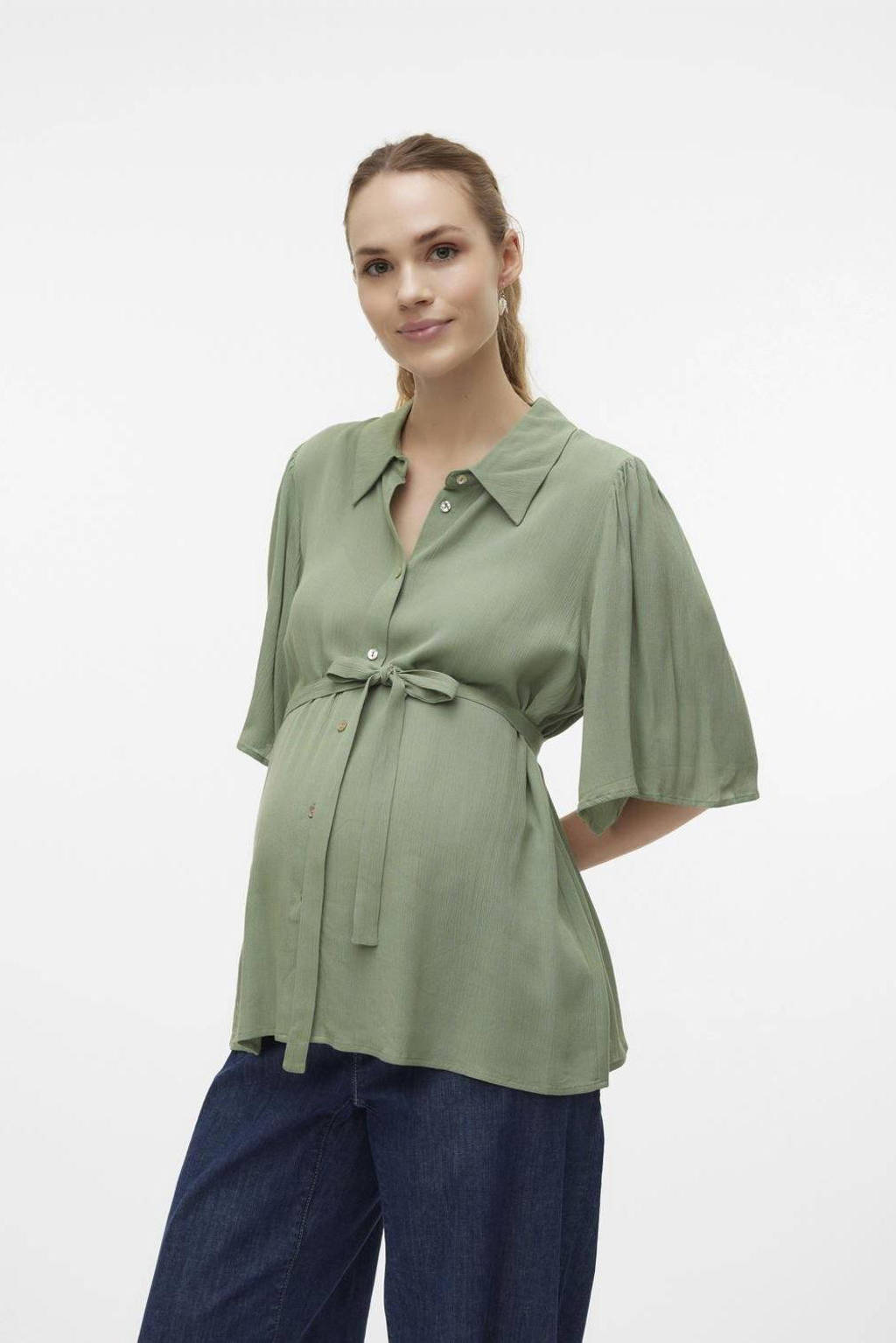 MAMALICIOUS zwangerschaps- en voedingsblouse MLMY groen