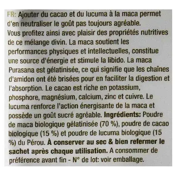 Purasana Maca Cacau em Pó Orgânico 200g