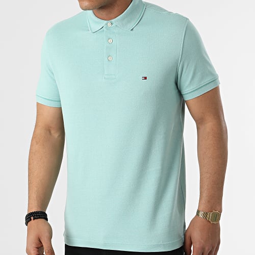 Polo Manches Courtes Mouline Tipped 5680 Vert Clair Chiné