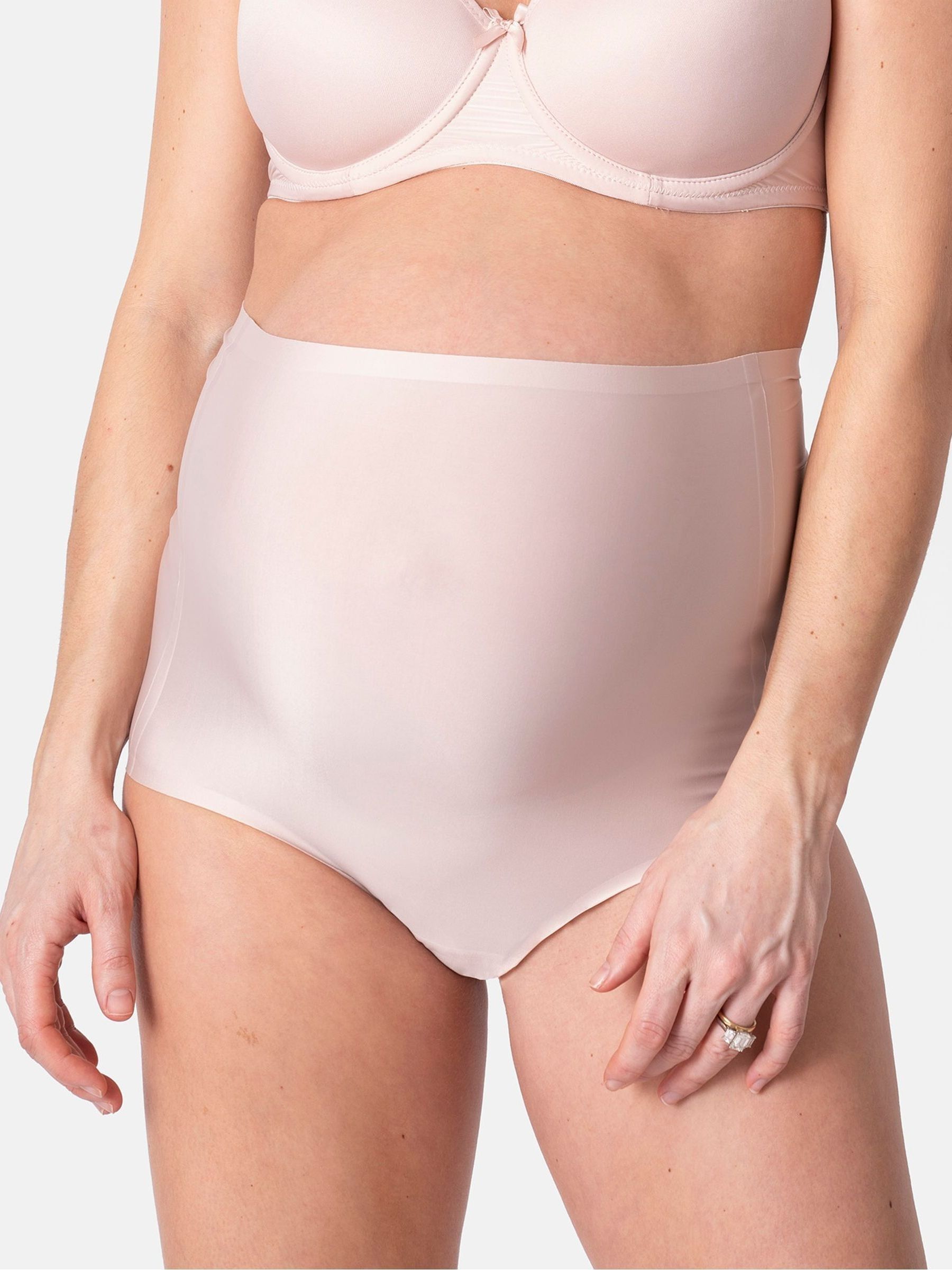 Licht beige - Seraphine - Huidskleurige niet-aftekenende Over Bump zwangerschapsslip - Verpakking van 2