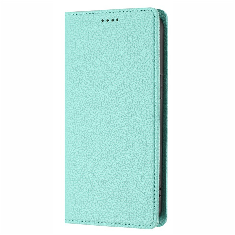 Samsung Galaxy S25 Leder Tasche Flip Wallet Etui mit Kartenfächern Litchi Look (RFID Schutz) - Türkis