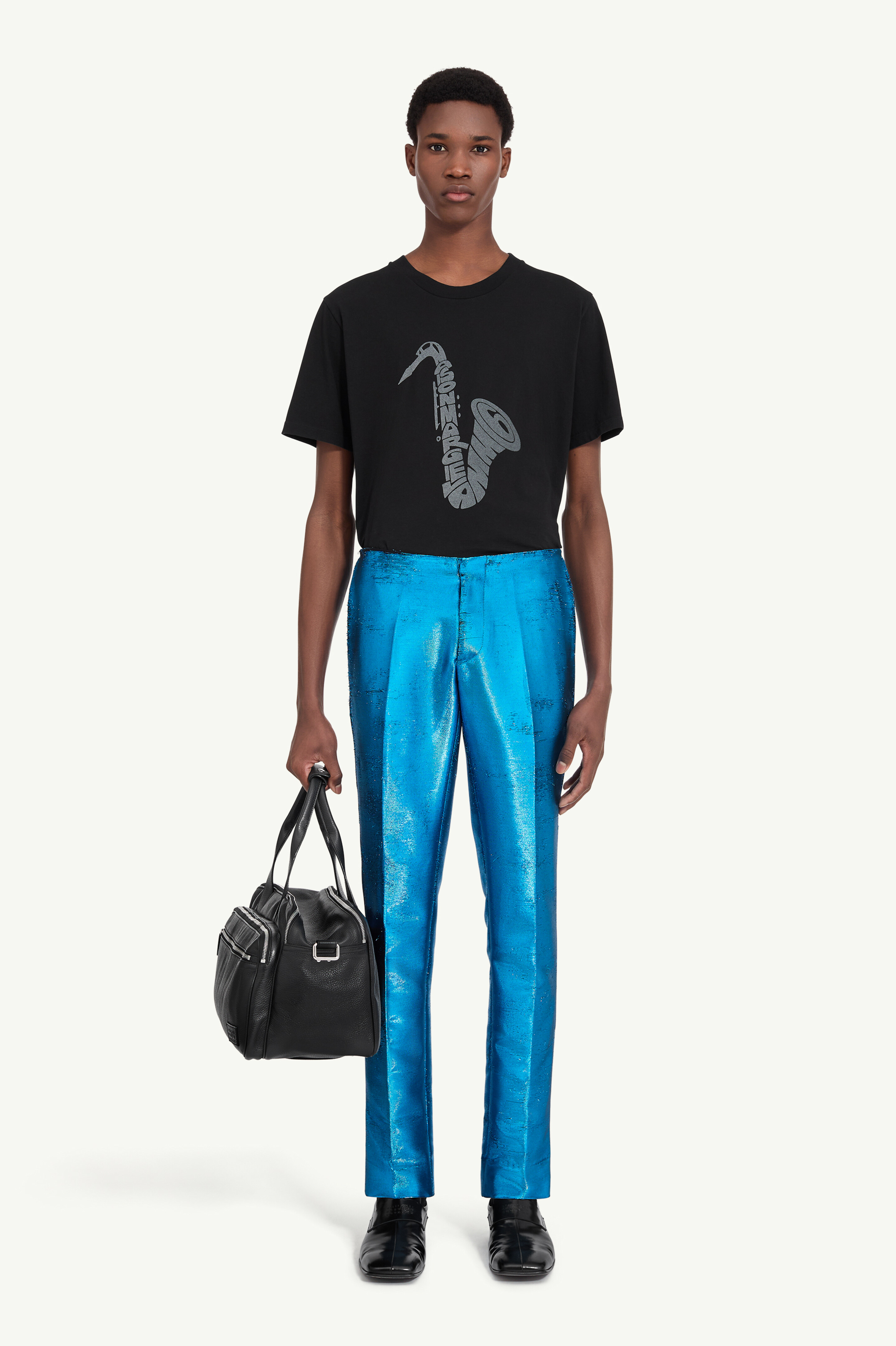 Pantalon en jacquard effet usé en mélange pour homme | MM6 Bleu