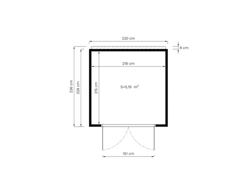Tuinhuis Bertilo Design HPL 1 230 x 236 cm grijs-antraciet