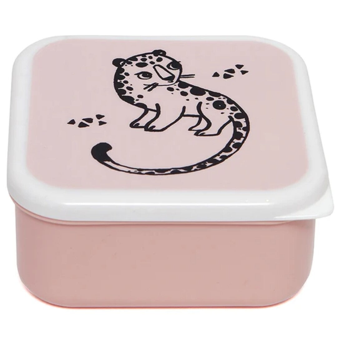 Petit monkey snackdoosjes black animals - pink - 3st
