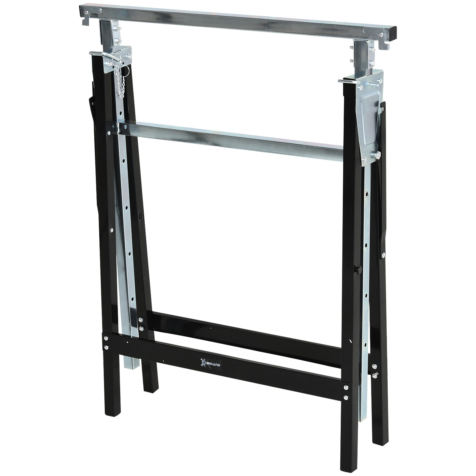 DURHAND Sägebock höhenverstellbar schwarz 68 x 56 x 80-130 cm (BxTxH)