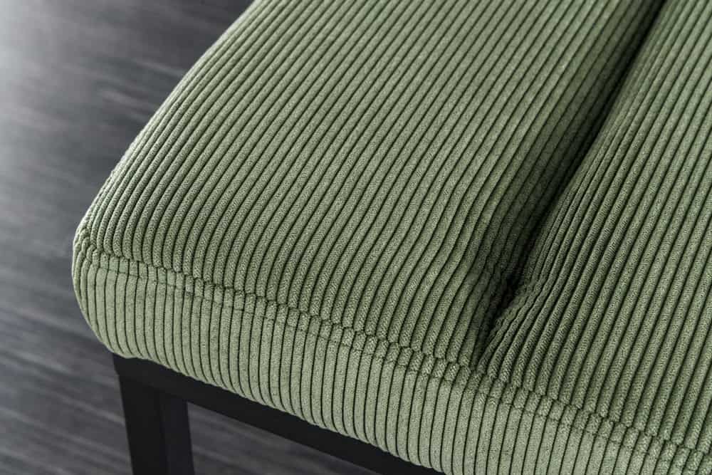 Design Sitzbank PETIT BEAUTÉ 80cm grün Cord schwarzes Gestell