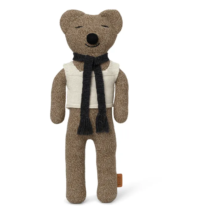 Ferm Living Kids Peluche ourson Roy en laine mérinos  | Marron