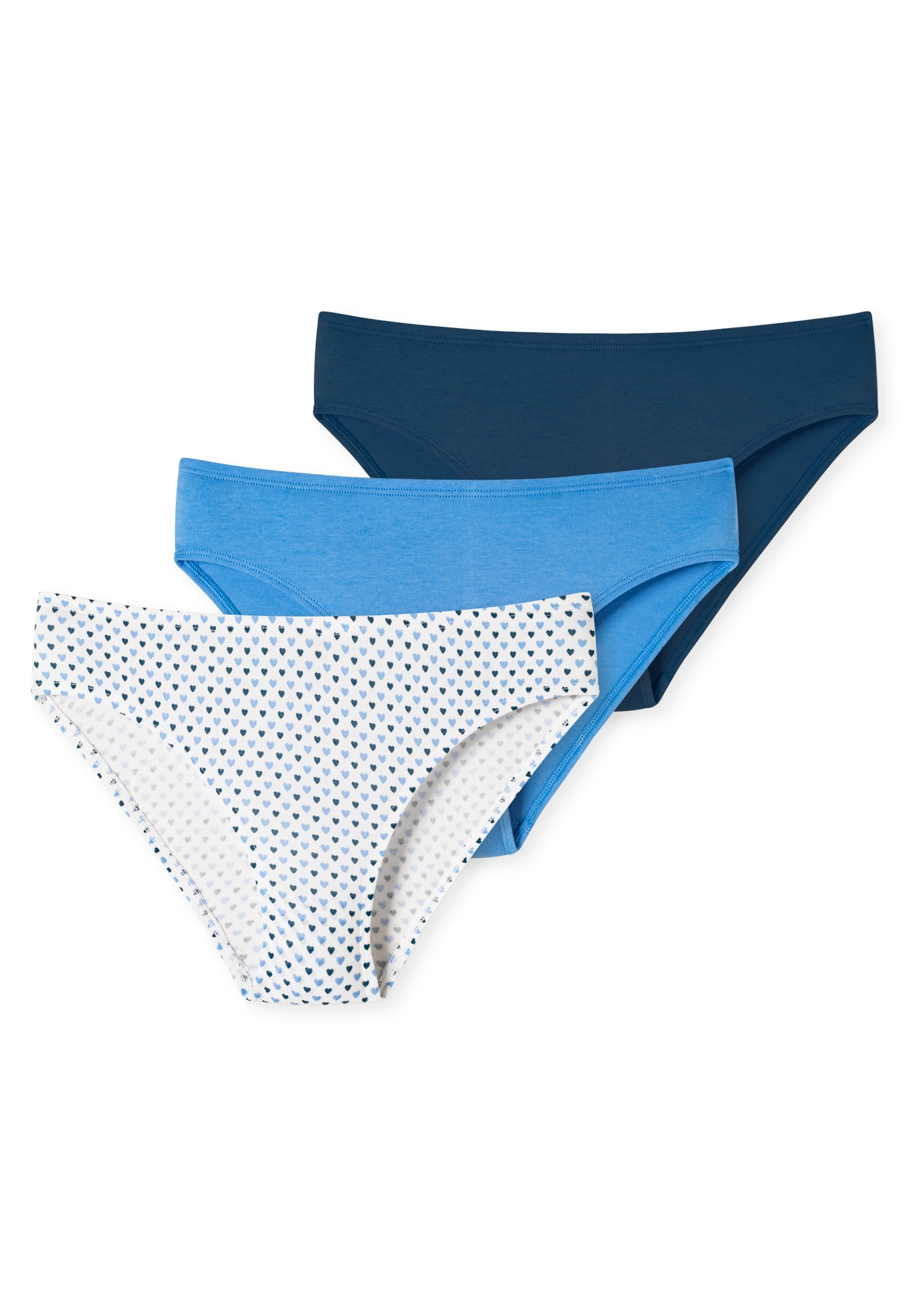 Slips HEARTS PATTERN 3er Pack in blau