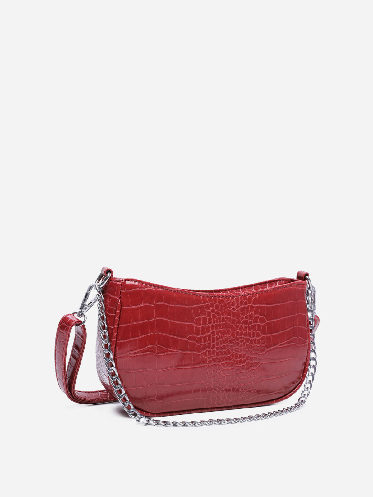 Sac à main demi-lune verni- Rouge