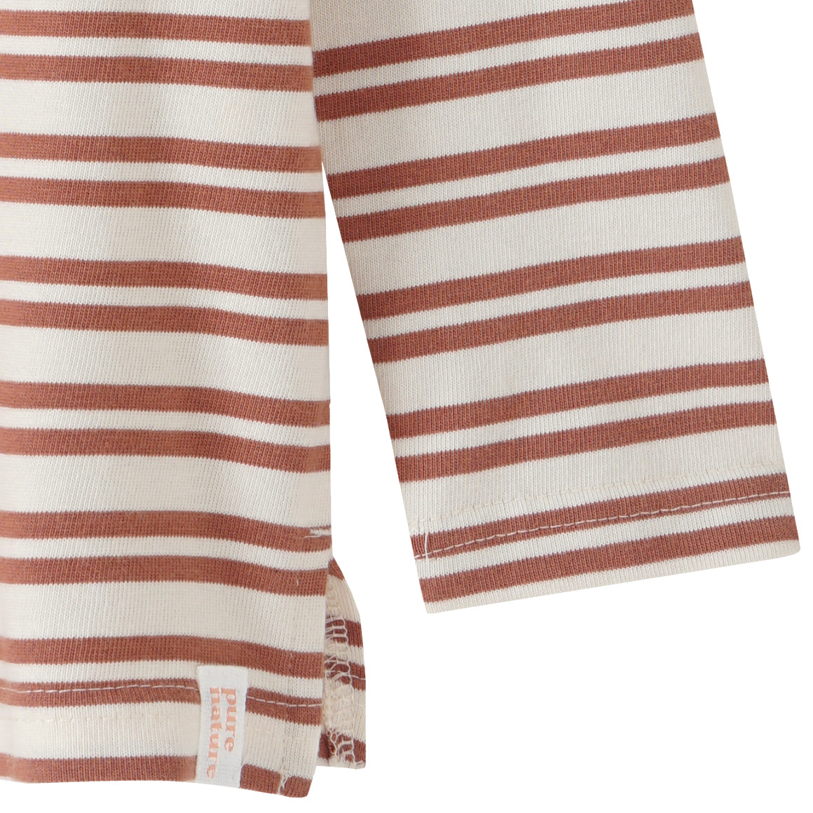 Topolino Pure Collection Jungen Langarmshirt mit Streifen rostbraun / cremeweiss