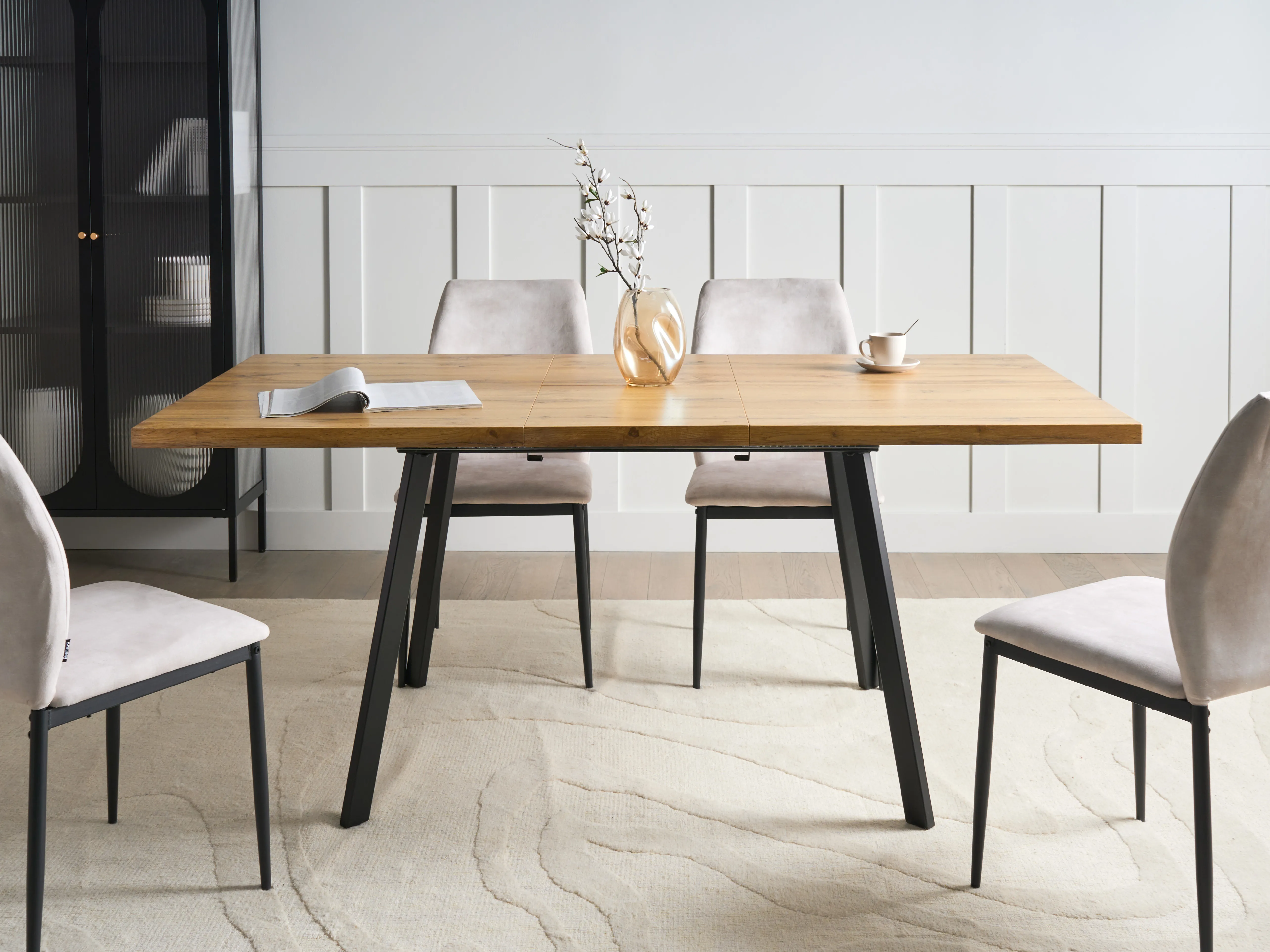Eettafel uitschuifbaar HARLOW Bruin 90 cm 140/180 cm