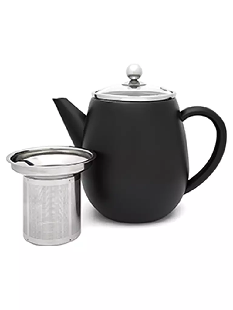 BREDEMEIJER Teekanne Duet® Eva 1,1L doppelwandig Schwarz/Glas schwarz