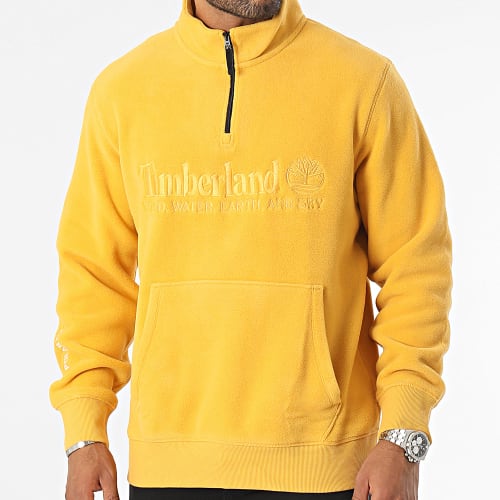 Sweat Col Zippé Linear Logo A6NQW Jaune