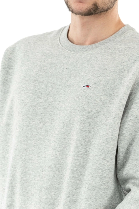 Sweat tommy jeans regular fleece p01 lt grey htr