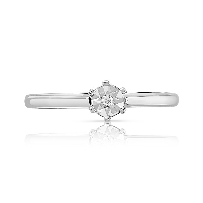 Solitaire or 750 blanc diamant