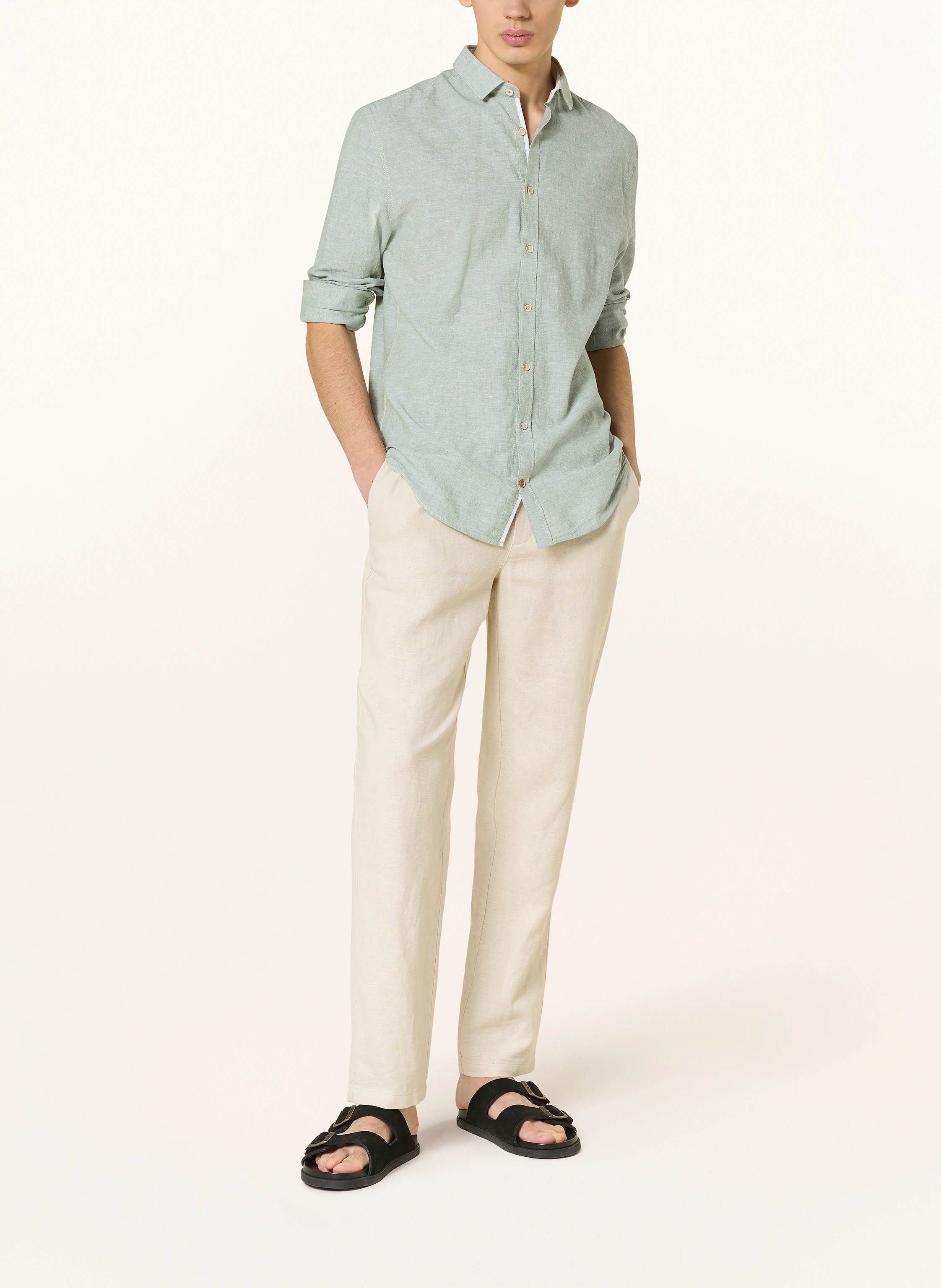 COLOURS & SONS Hemd Slim Fit mit Leinen