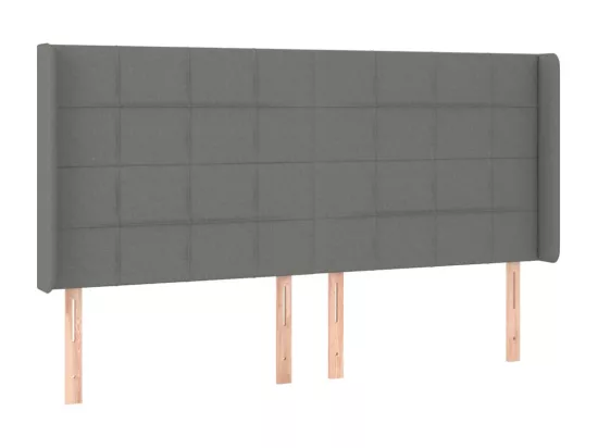 Sommier tapissier et matelas et LED Gris foncé 180x200 cm Tissu