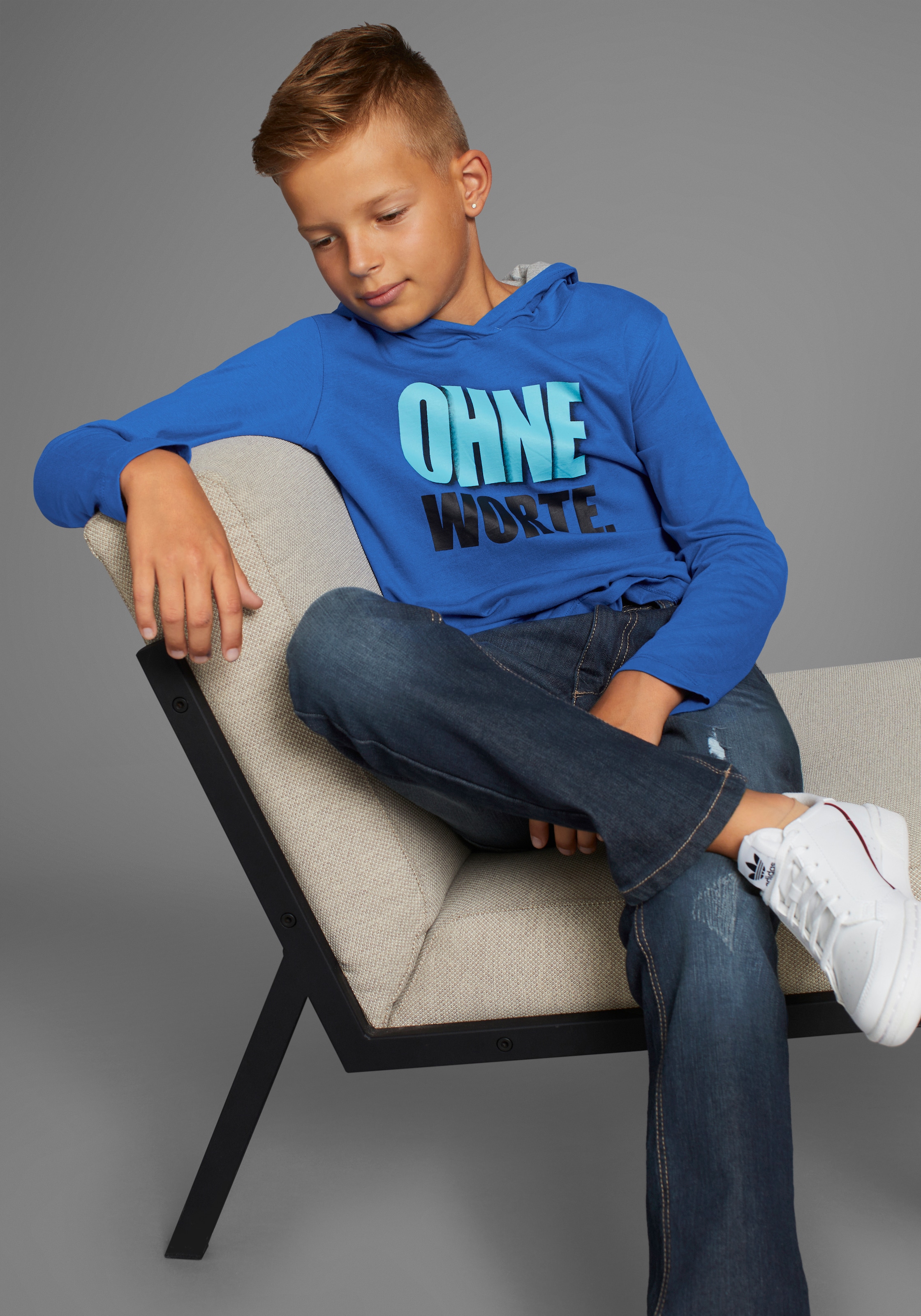 KIDSWORLD Stretch-Jeans », Straight-fit Jeans mit Distroy-Effekten«, für Jungen