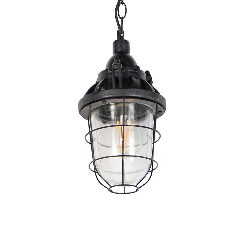 Set van 2 industriële hanglampen zwart - Cabin