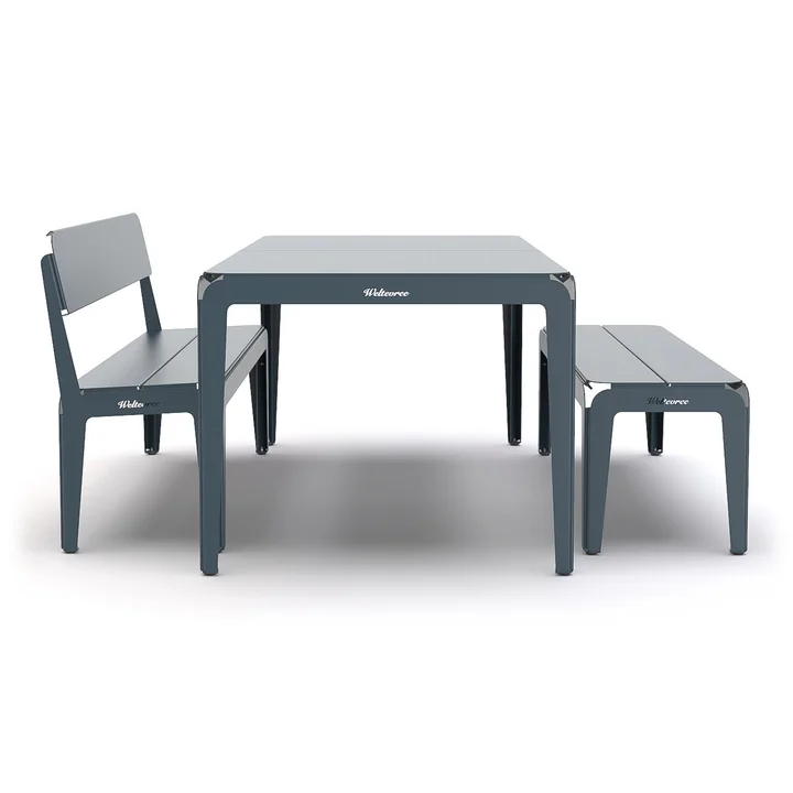 Weltevree - Bended Bench Bank mit Rückenlehne L 140 cm, blassgrün (RAL 6021)