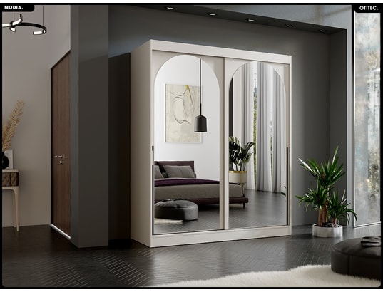 OTITEC - Armoire coulissante - l.180 x h.215 x p.65 - modia - cachemi...