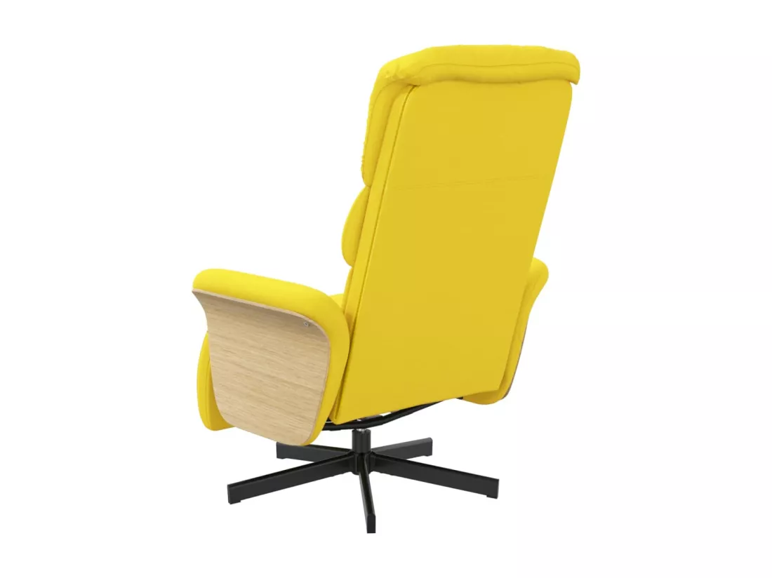 Fauteuil inclinable avec repose-pieds jaune clair tissu