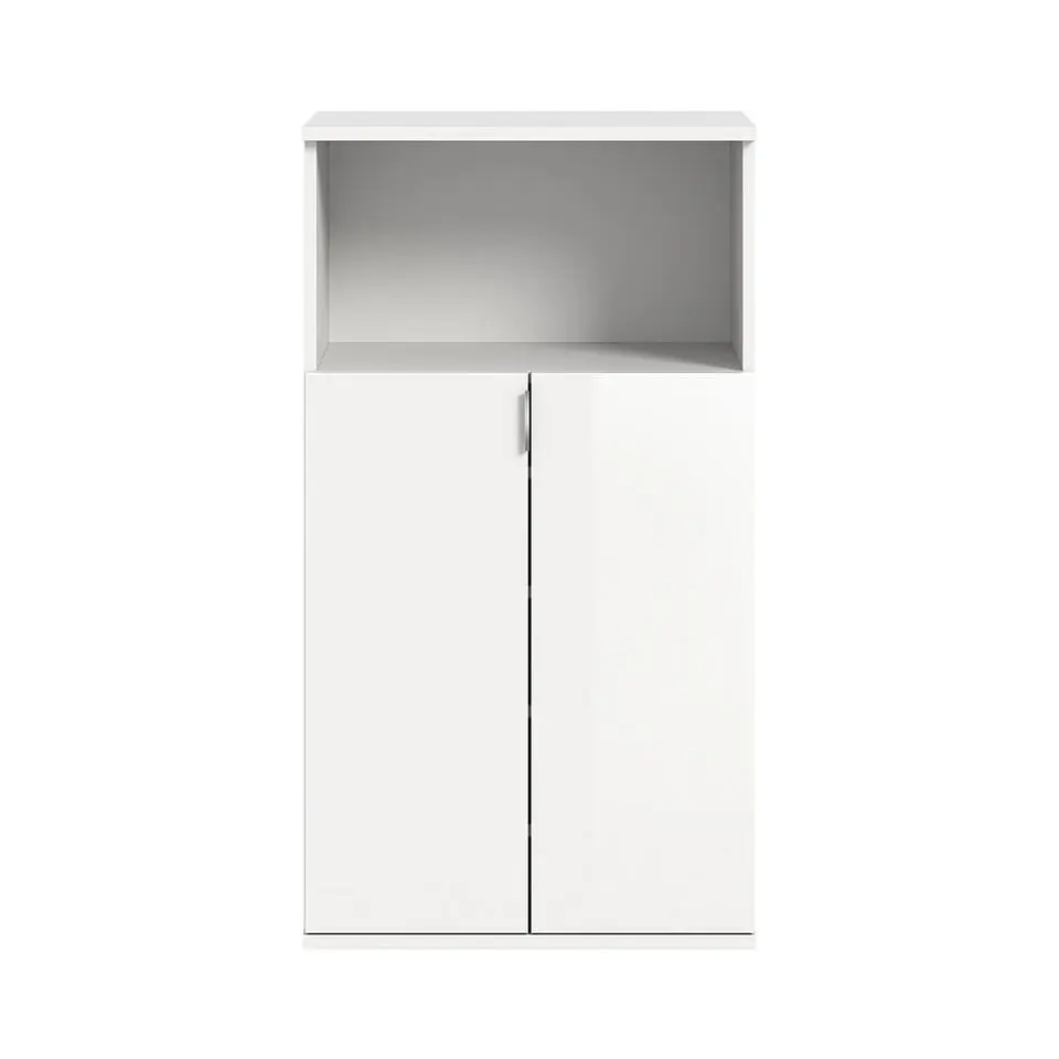 Hioshop ProjektX schoenenkast 2 deuren 1 vak wit hoogglans