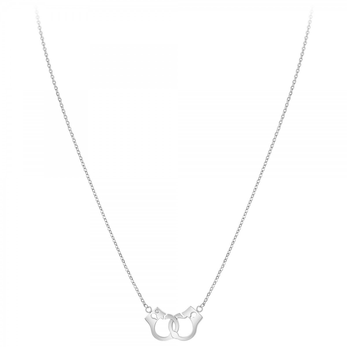 Collier menottes SC Crystal orné d'un véritable diamant blanc
