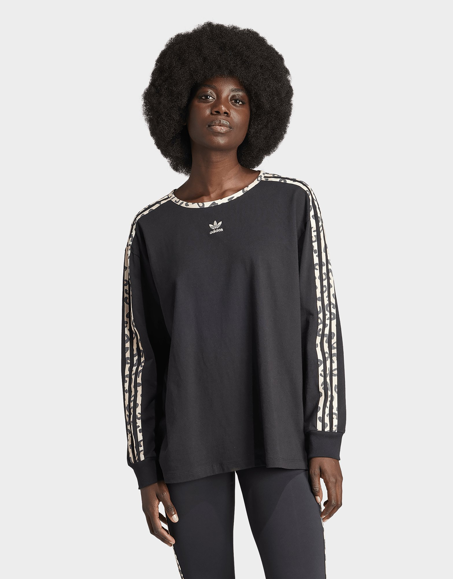 adidas T-shirt manches longues 3 bandes adidas Originals Leopard Luxe