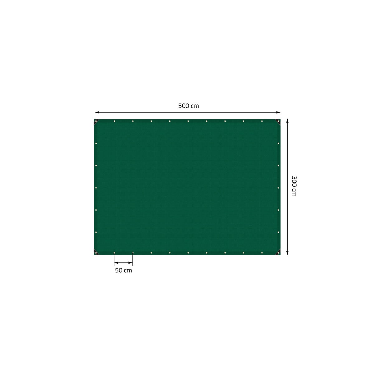 ECD Germany Premium Tarpaulin, Geweven zeildoek met ringen, 5x3m 15m², 650g/m², Groen, PVC, Waterdicht, Scheurvast, 10 Haken, Vrachtwagenzeil, Bootzeil, Tuinzeil, Houten zeil, Beschermhoes voor tuinmeubelen, Zwembad, Auto