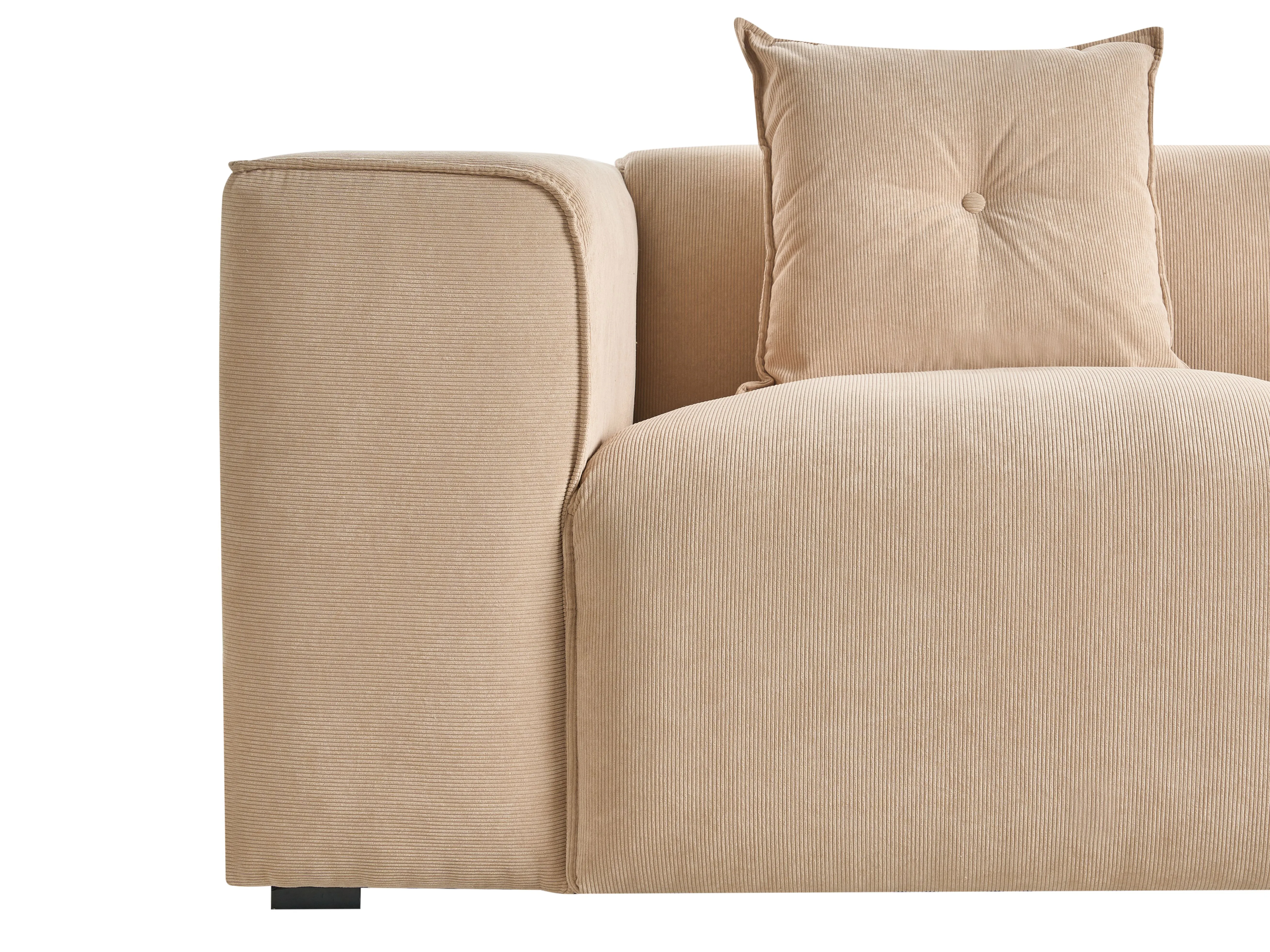 Hoekbank 3-zits DOLVA Corduroy Beige linkszijdig