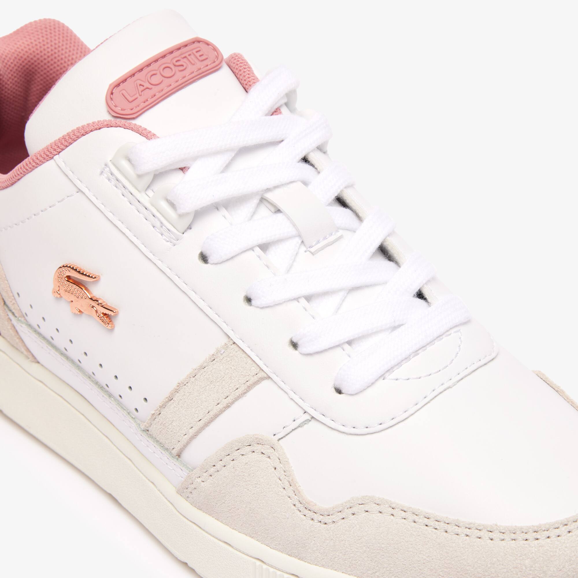 Damen-Sneakers T-CLIP aus Kontrastleder Sneakers - Weiss - Lacoste - Damen