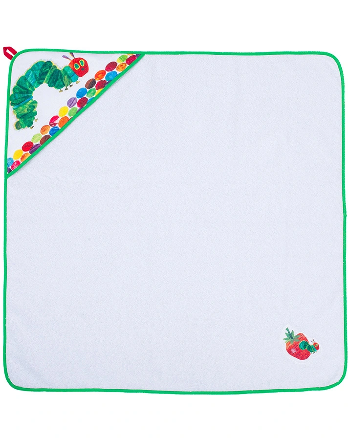 Kapuzenbadetuch RAUPE NIMMERSATT (100x100) in weiß/grün