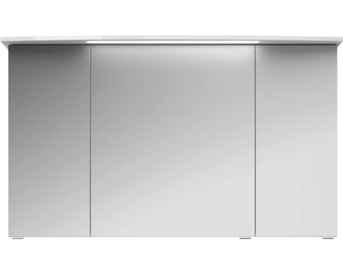 Badkamermeubelset Pelipal serie 4010, afmetingen (B x H x D): 122 x 200 x 48 cm, frontkleur: hoogglans wit. 4-delige badkamermeubelset bestaande uit een keramische wastafel in wit, een keramische wastafelkast en een spiegelkast met ledverlichting.