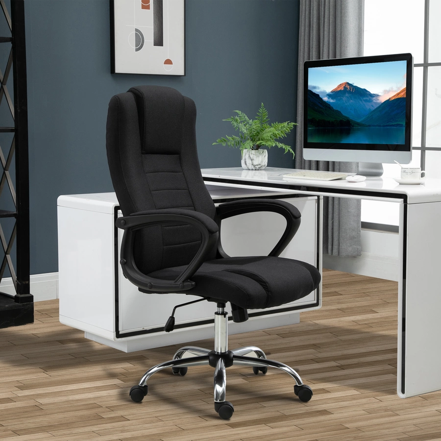 HOMCOM Bürostuhl mit Wippfunktion Schwarz