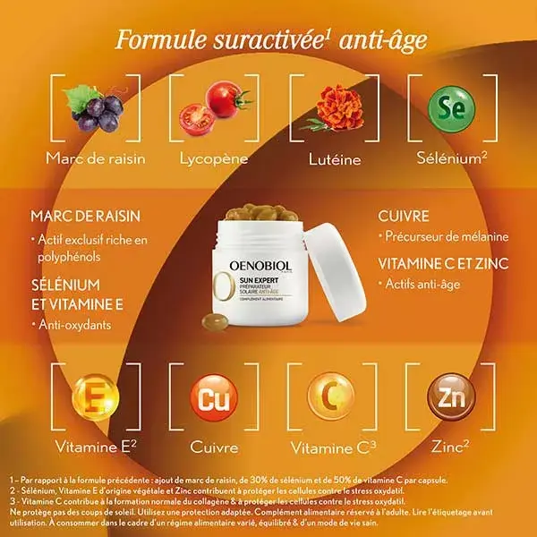 Oenobiol Sun Expert Anti-Idade - Preparação Solar - 30 cápsulas