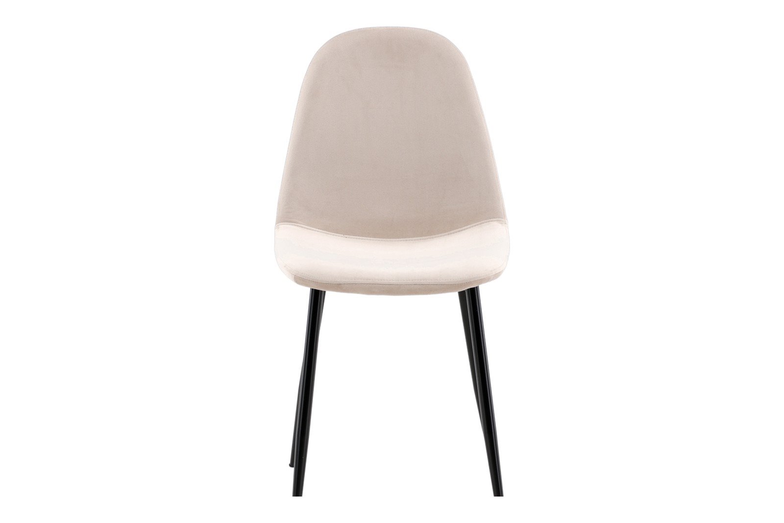 Polar Spisestol. Sett av 2 Sett av 2. Beige fløyelsstoff med sortlakkerte ben.