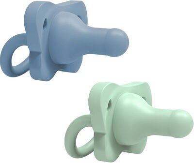 Dr. Brown's HappyPaci Smokk 0-6m 2-pack Silikon, Blå/Grønn