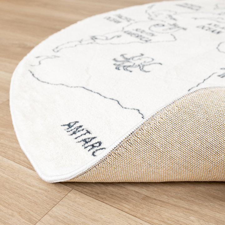 Rond kindervloerkleed - Globe Crème | Werelds plezier!