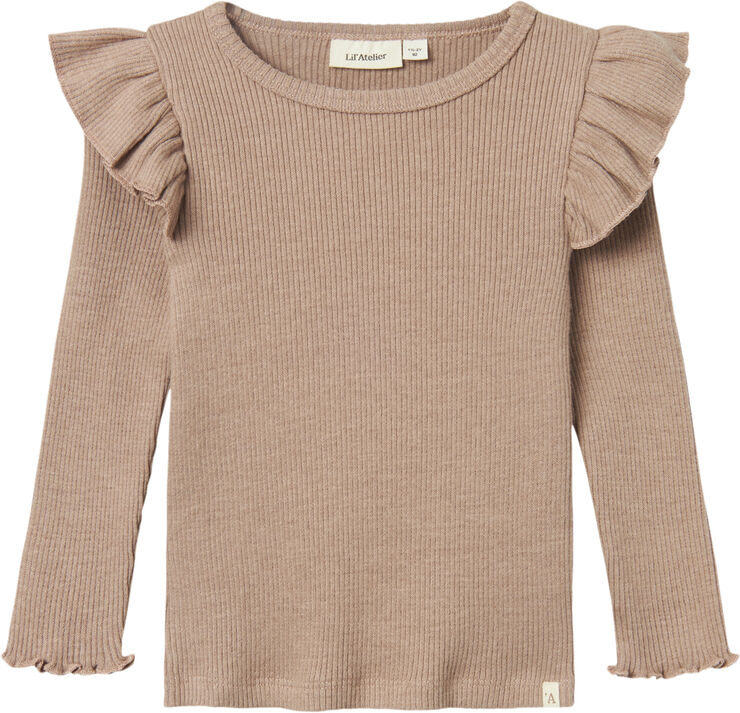 Lil' Atelier NMFSOPHIA SNI LS SLIM TOP LIL Rugby tan