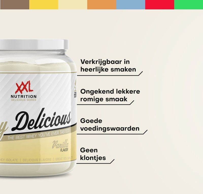 XXL Nutrition - Whey Delicious - 80% Eiwit - Sweet Vanille - Wei Eiwitpoeder - 450 gram